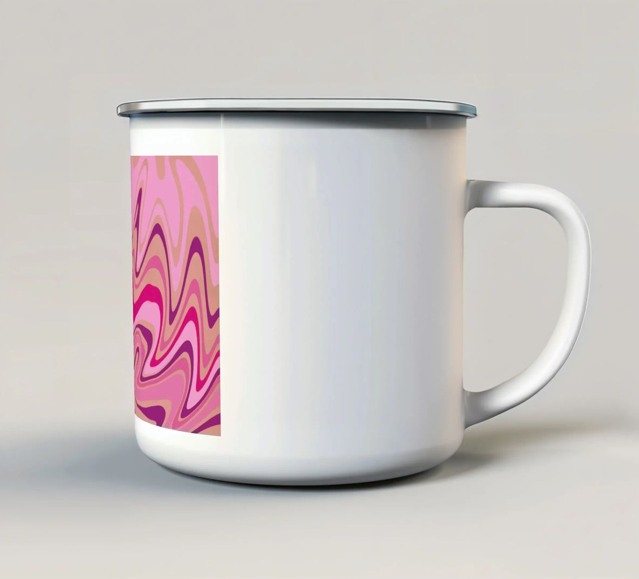 Fluid lines pattern 09 enamel mug by Little Dean