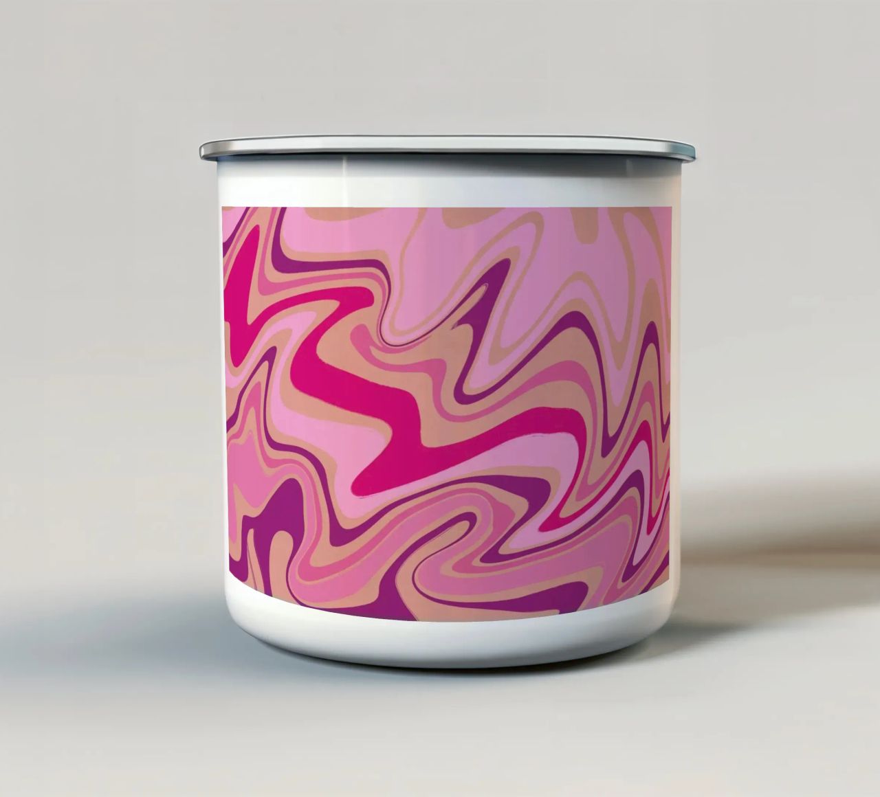 Fluid lines pattern 09 enamel mug by Little Dean