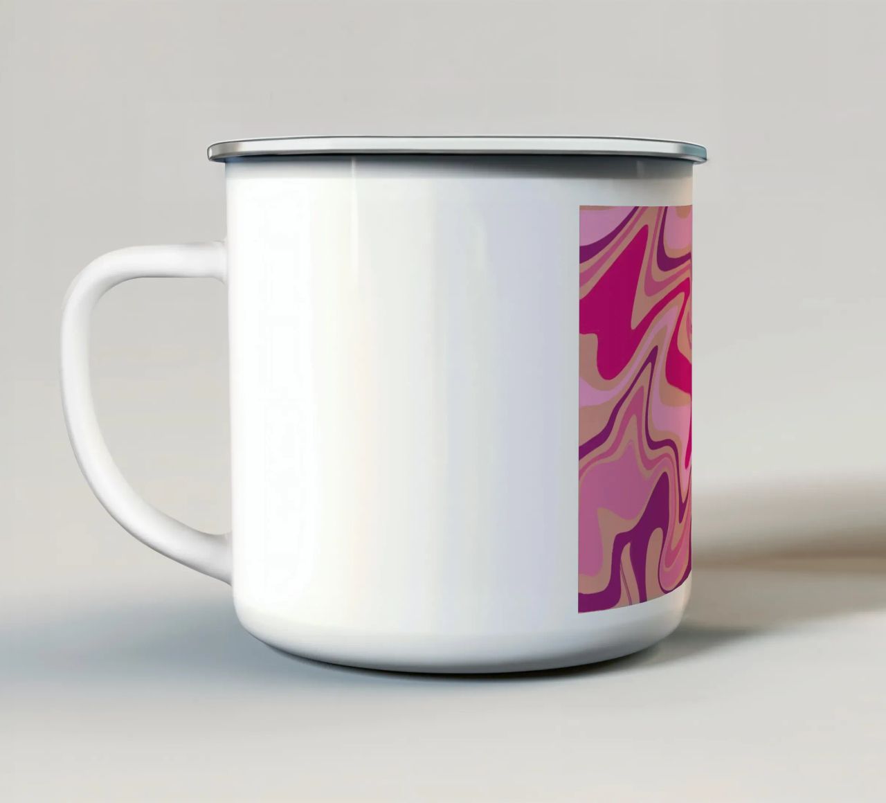 Fluid lines pattern 09 enamel mug by Little Dean