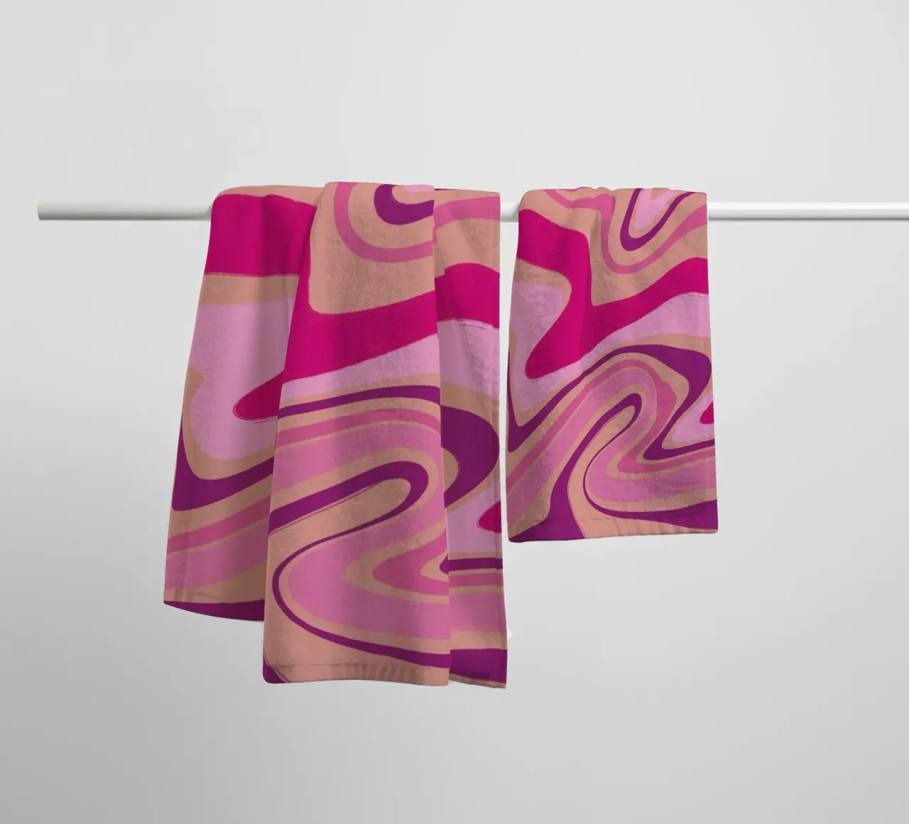 Fluid lines pattern 09 towel by Little Dean