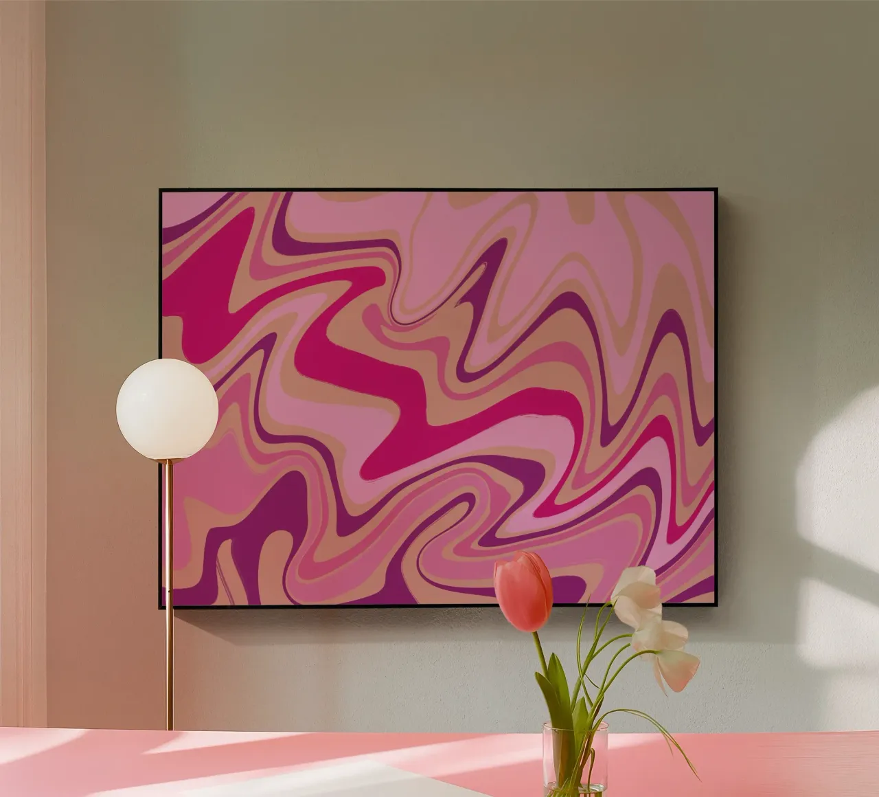 Fluid lines pattern 09 acryl van Little Dean