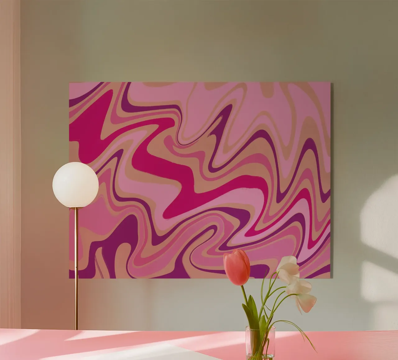 Fluid lines pattern 09 acryl van Little Dean