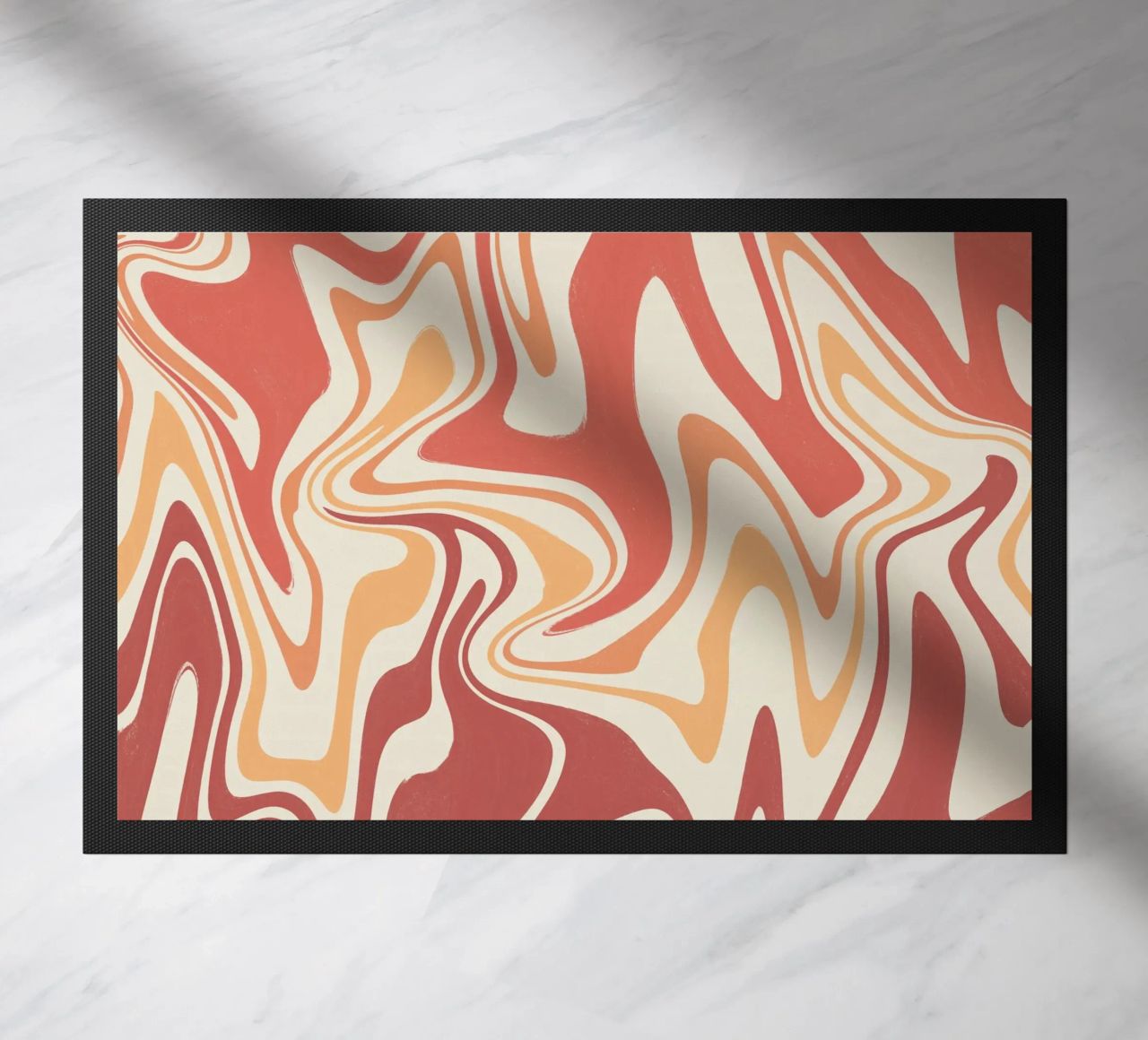 Fluid lines pattern 10 doormat by Little Dean