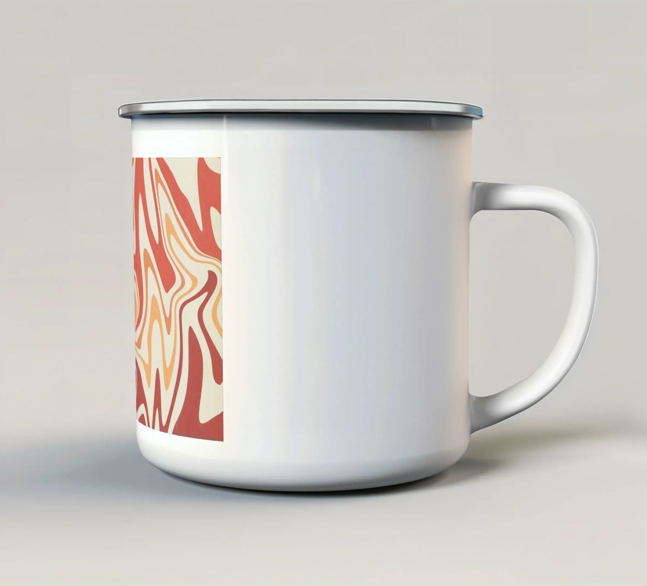 Fluid lines pattern 10 enamel mug by Little Dean