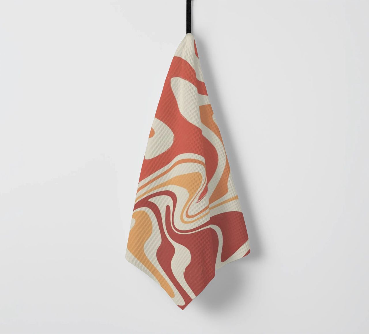 Fluid lines pattern 10 tea towel by Little Dean