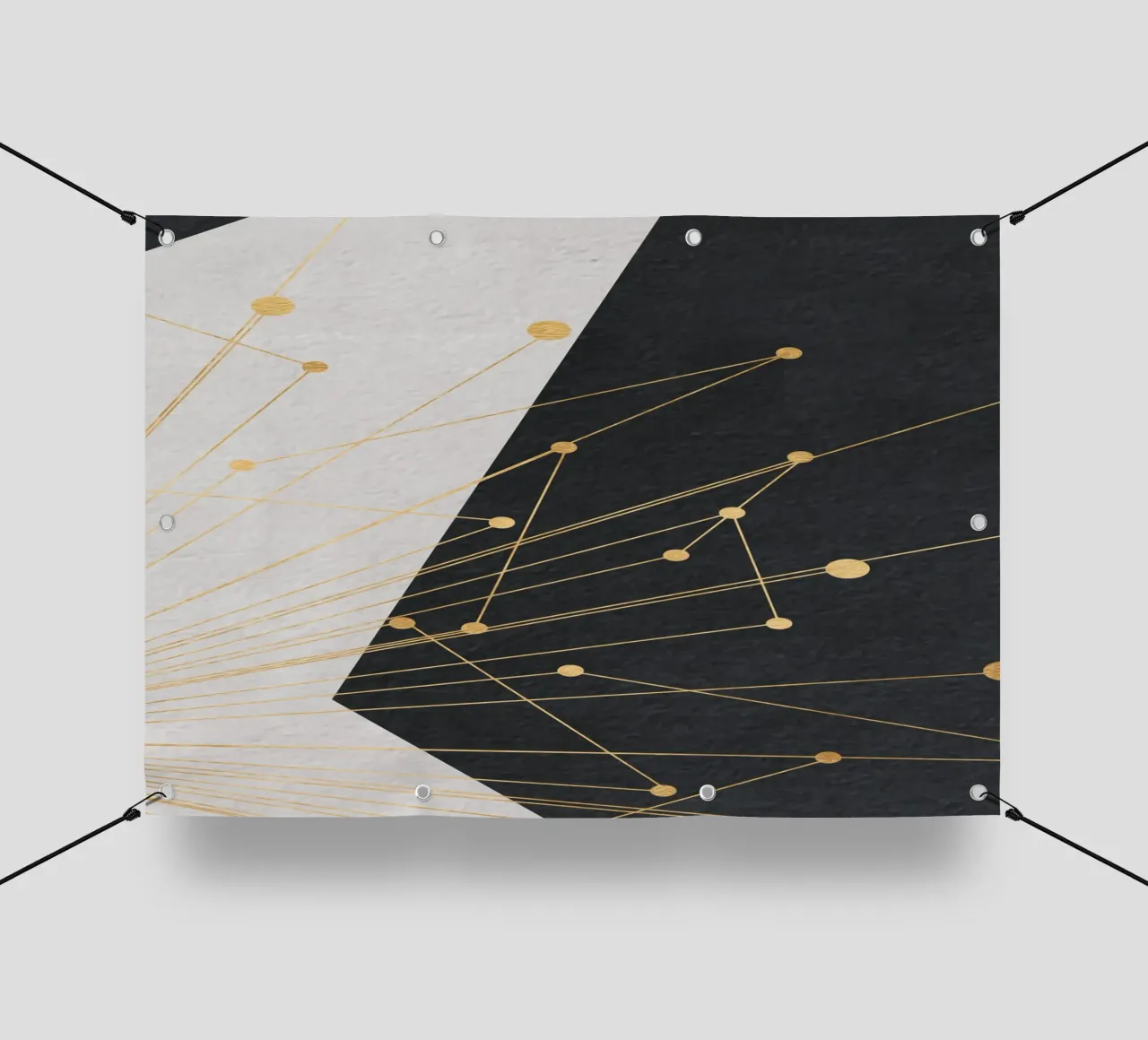 abstract geometric star telo in pvc da vintageshop
