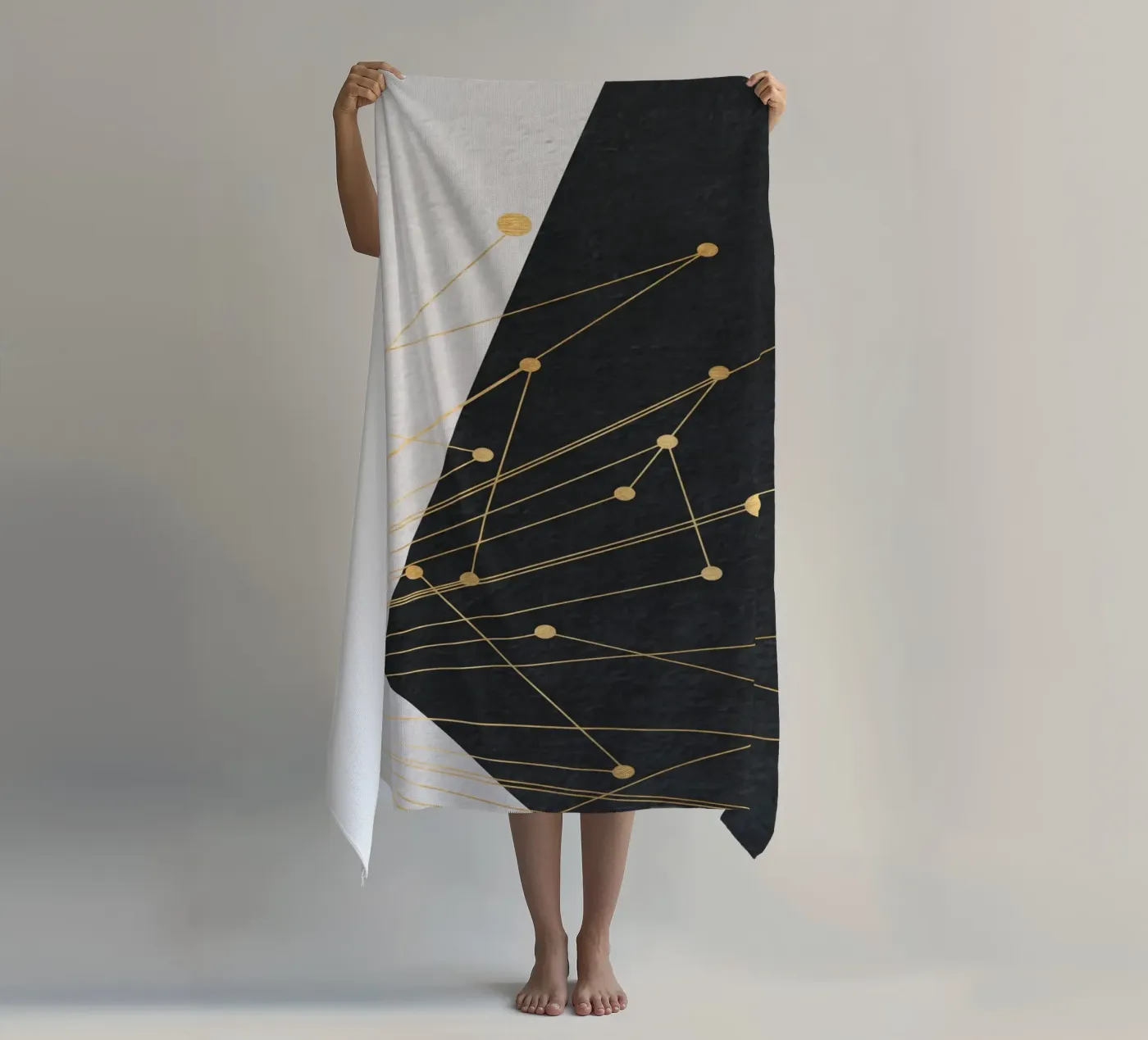 abstract geometric star telo mare da vintageshop