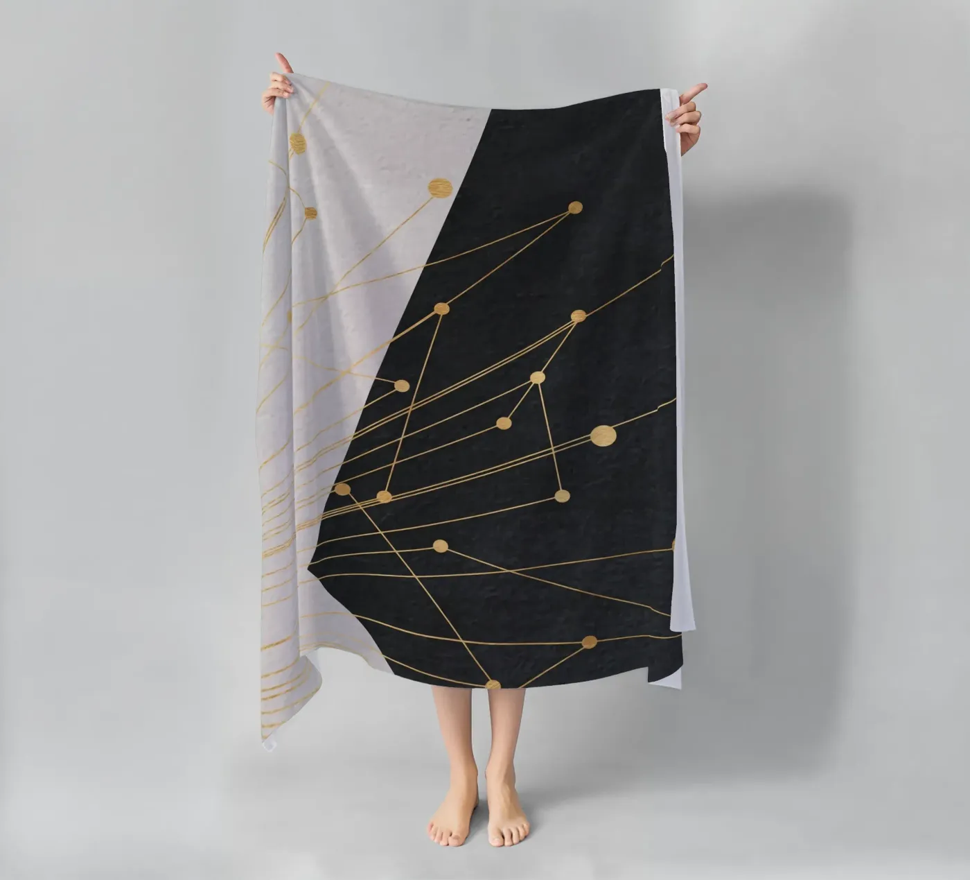 abstract geometric star telo mare da vintageshop