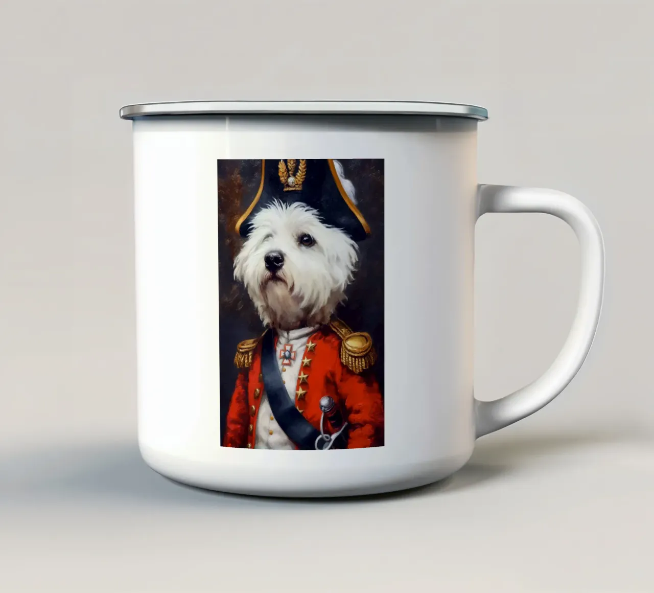 Terrier bianco delle Highlands occidentali Napoleone tazza in smalto da Fleur de Lys