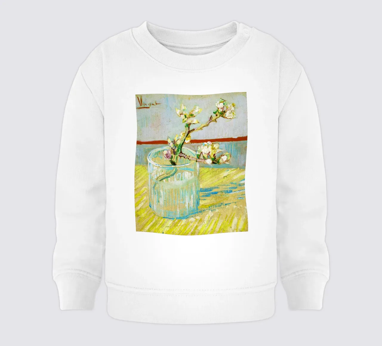 Rametto di mandorlo in fiore in un bicchiere di Van Gogh (1888) felpa neonato da Venus Art