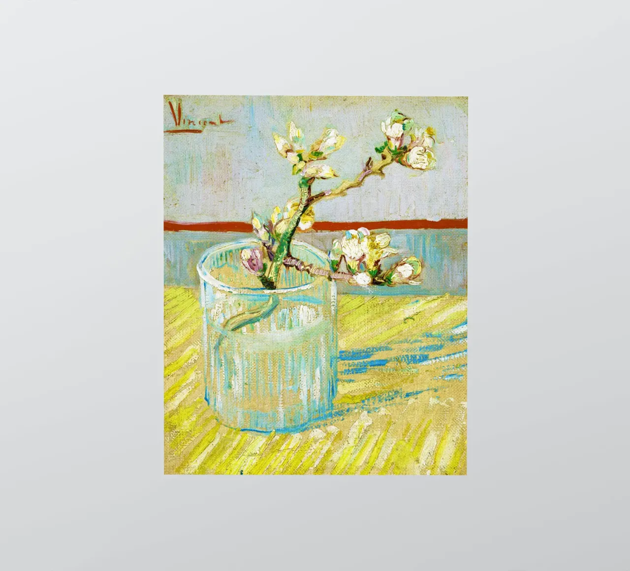 Ramita de almendro en flor en un vaso, de Van Gogh (1888) pegatina de Venus Art