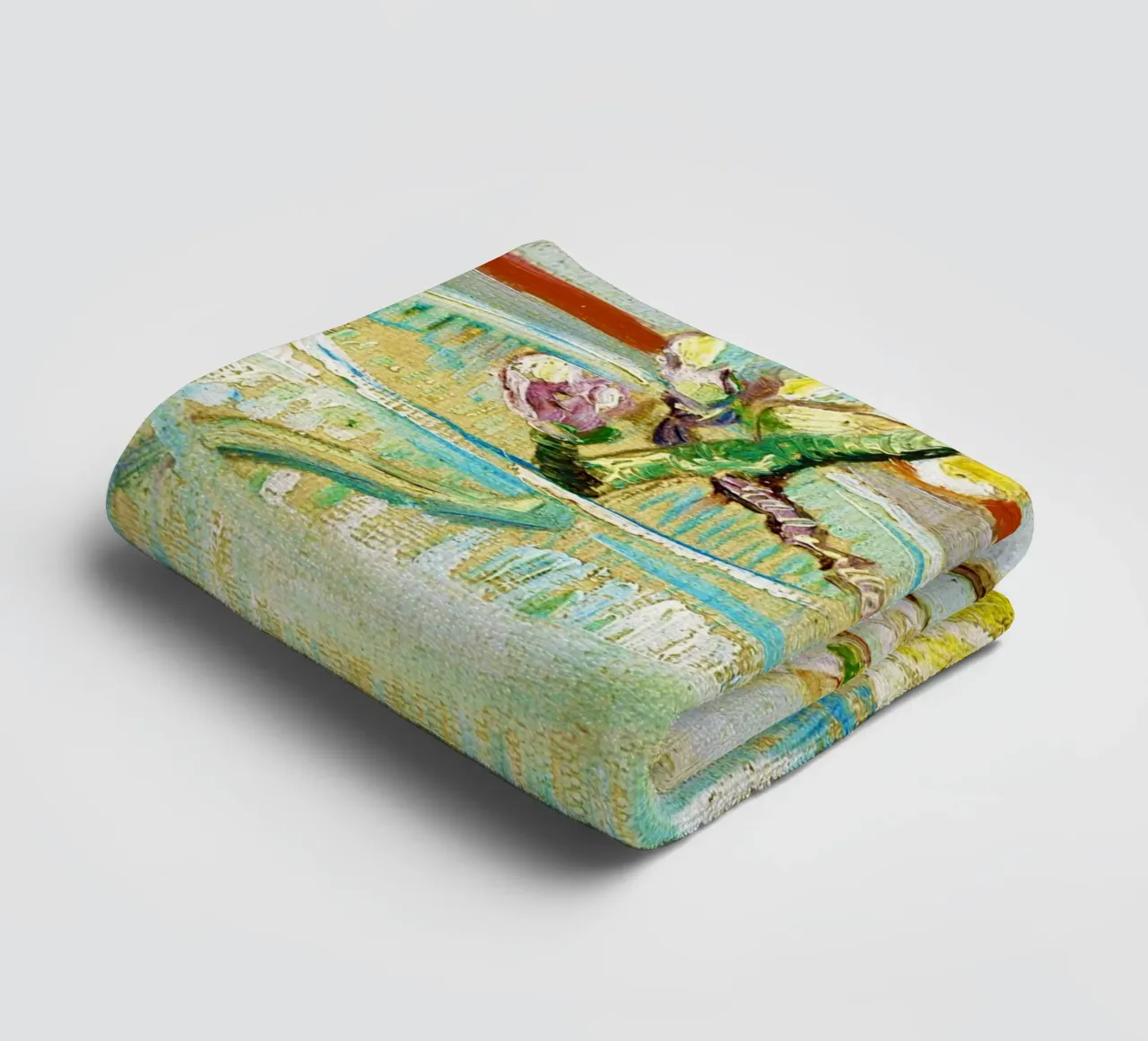 Rametto di mandorlo in fiore in un bicchiere di Van Gogh (1888) asciugamano da bagno da Venus Art