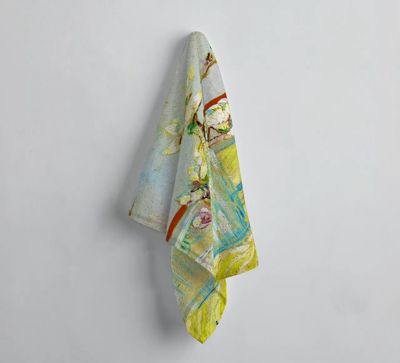 Rametto di mandorlo in fiore in un bicchiere di Van Gogh (1888) asciugamano da bagno da Venus Art
