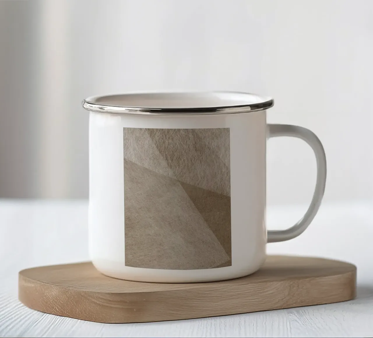 abstract geometric triangles monochrome tazza in smalto da vintageshop