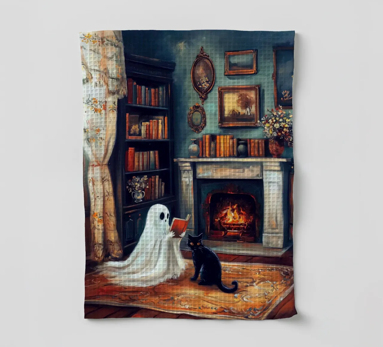 Halloween Victoriaanse Spooklezing theedoek van Fleur de Lys