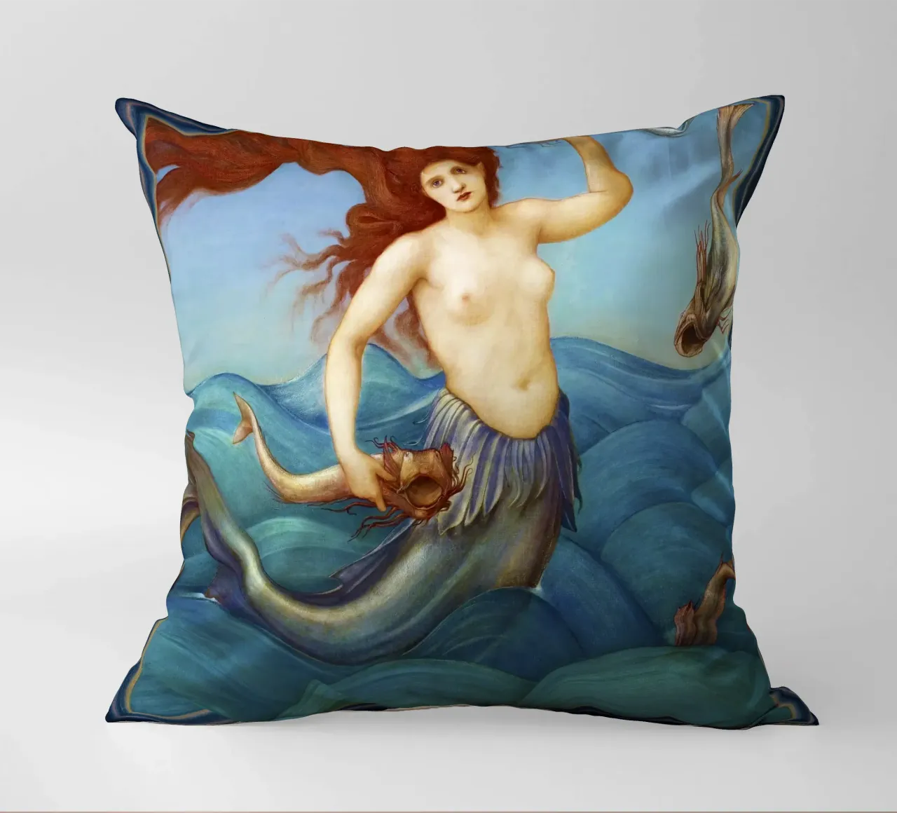 Ninfa marina di Sir Edward Burne-Jones (1881) cuscino da Venus Art