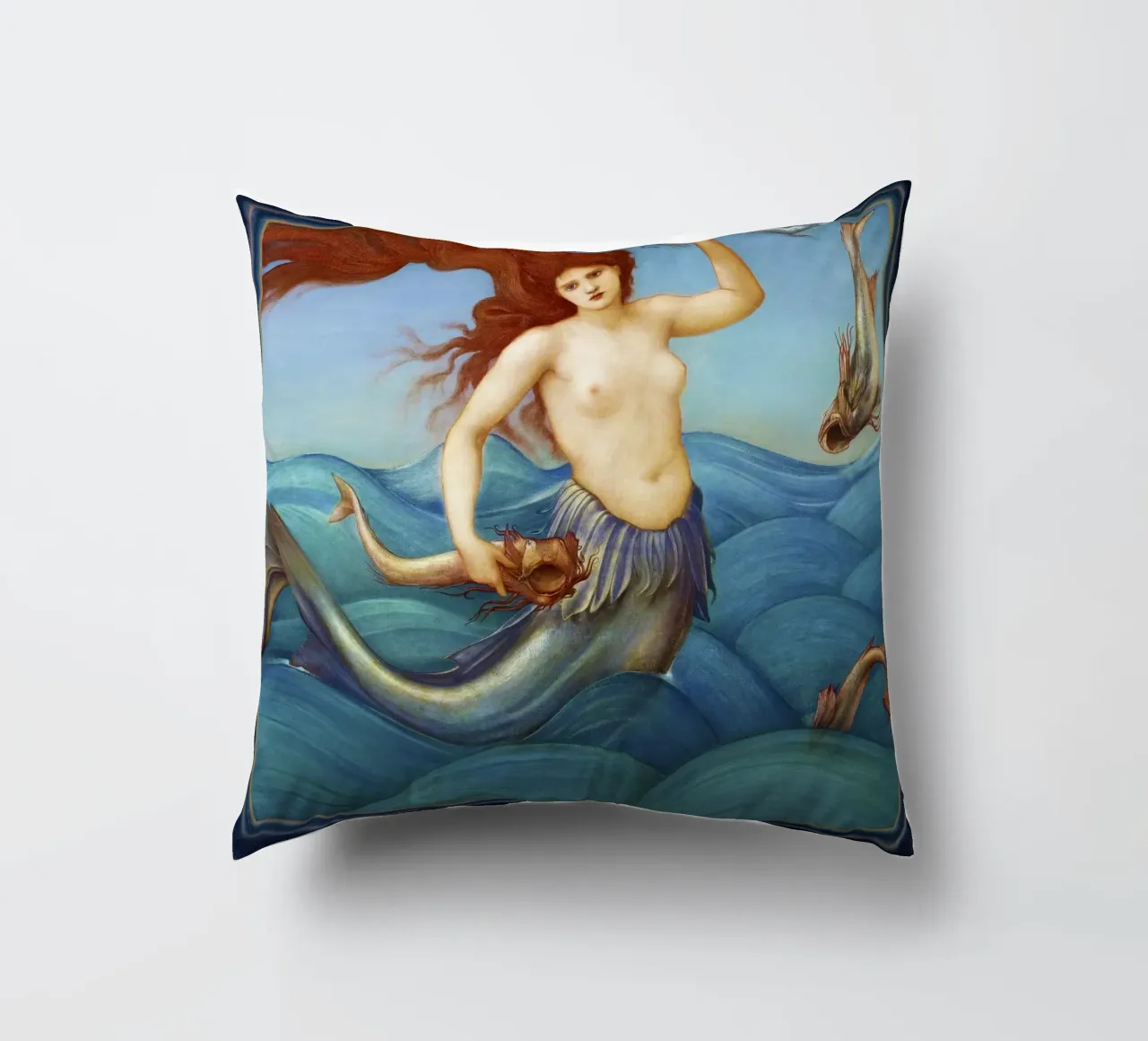 Ninfa marina di Sir Edward Burne-Jones (1881) cuscino da Venus Art