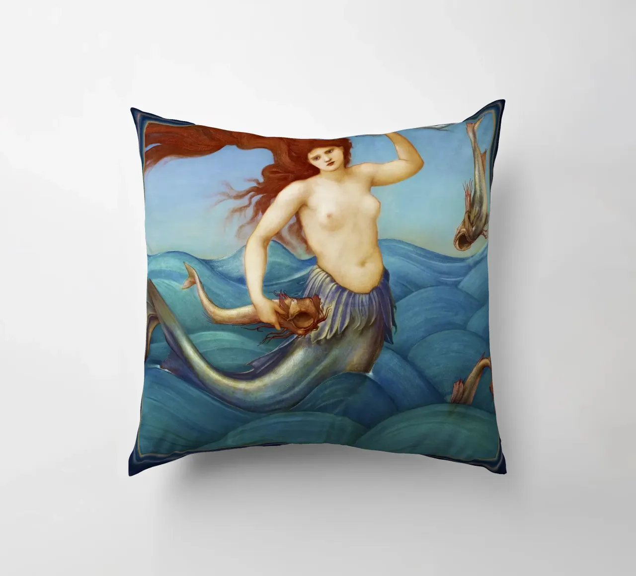 Ninfa marina di Sir Edward Burne-Jones (1881) cuscino da Venus Art