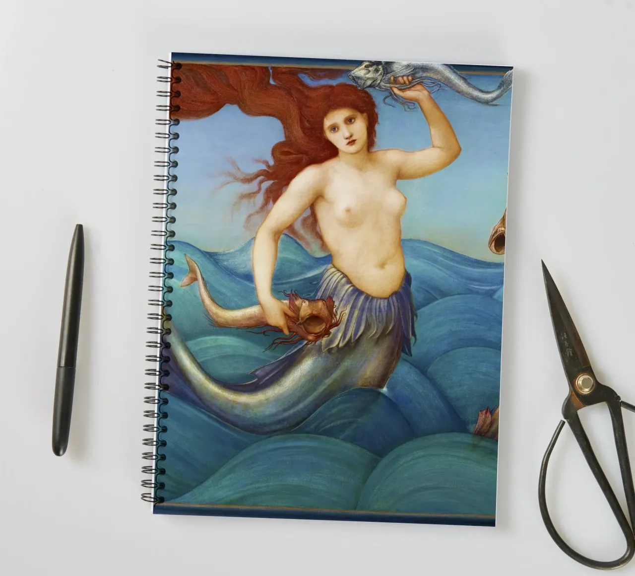 Een zee-nimf door Sir Edward Burne-Jones (1881 notitieboek met spiraal van Venus Art