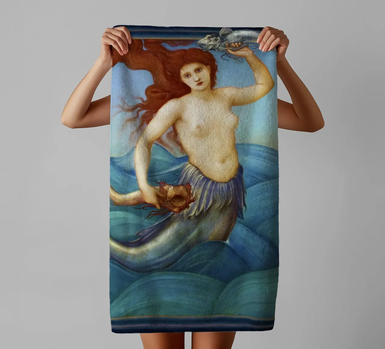 Een zee-nimf door Sir Edward Burne-Jones (1881 badhanddoek van Venus Art