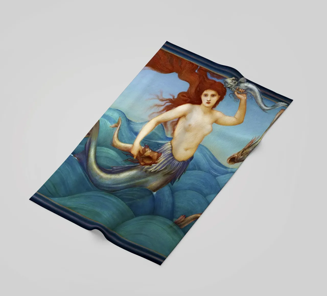 Eine Meeresnymphe von Sir Edward Burne-Jones (1881) Strandtuch von Venus Art