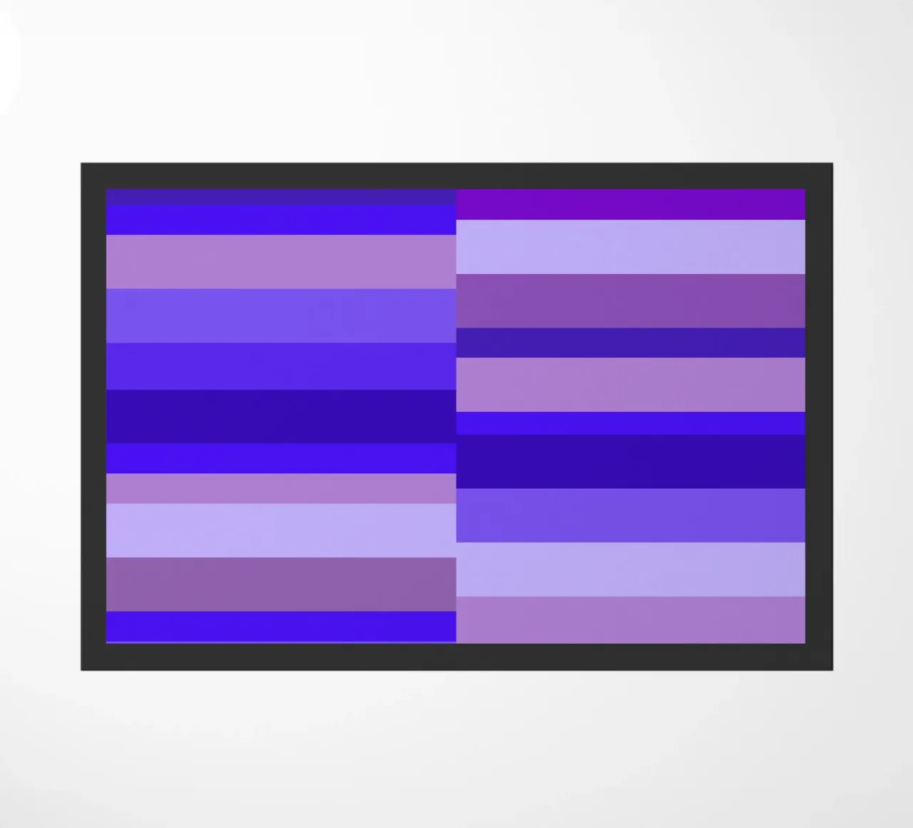 Stripes in shades of blue, geometric shapes, modern print doormat by Lilou Art