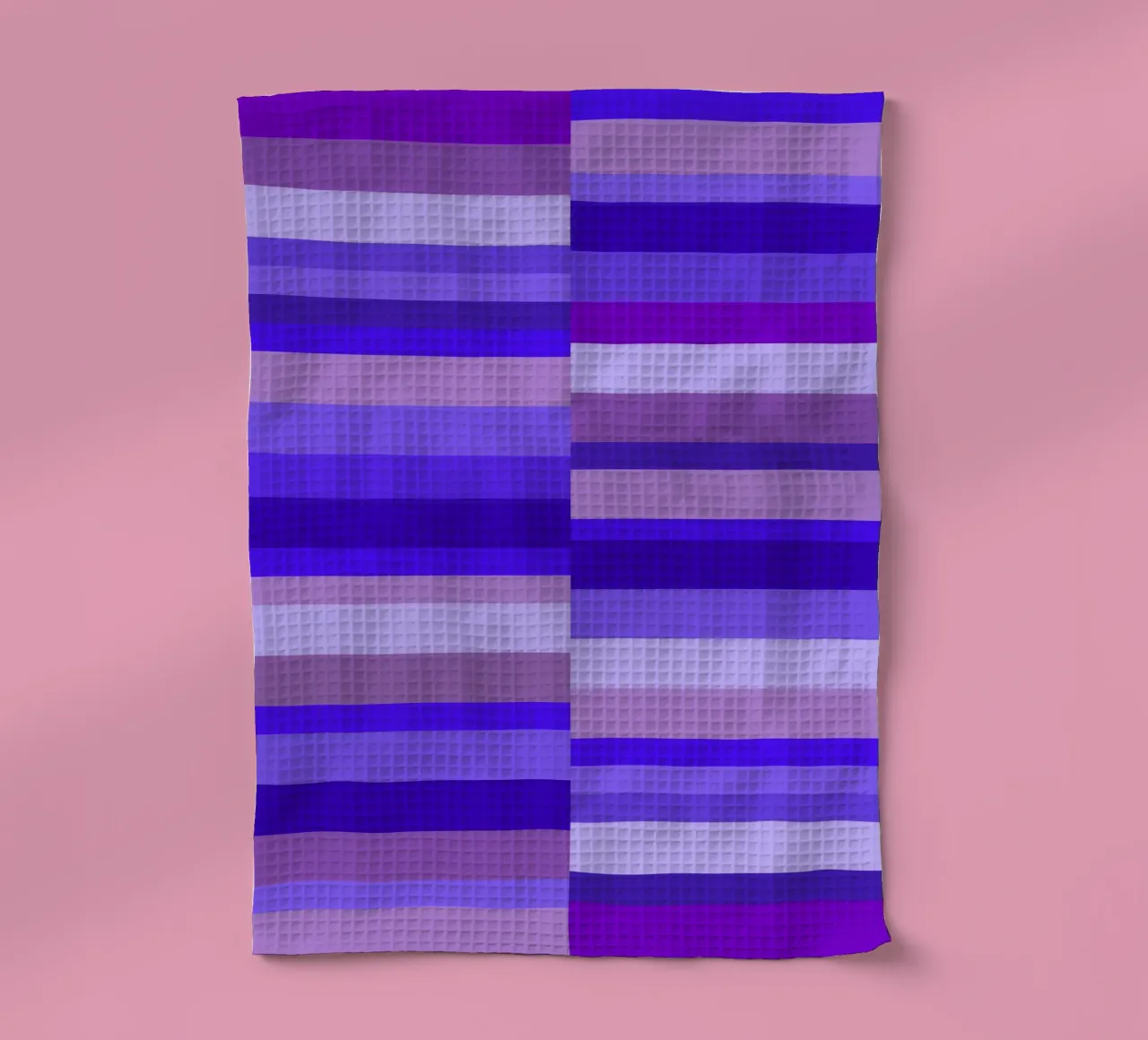 Rayures dans les tons bleus, formes géométriques, imprimé moderne torchon de Lilou Art