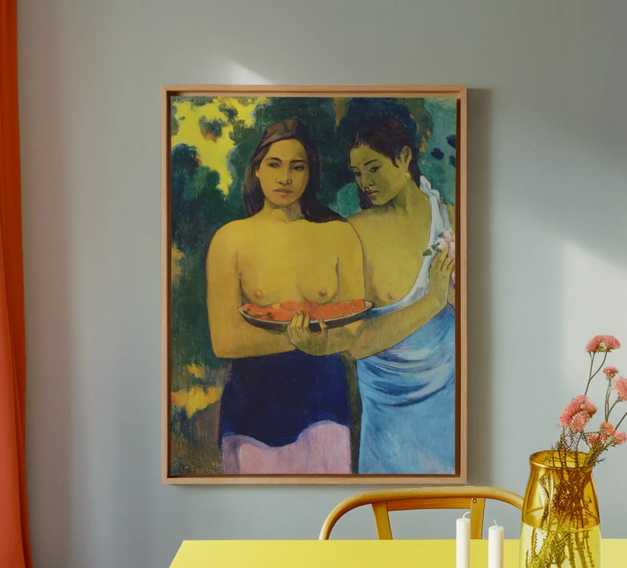 Due donne tahitiane (1899) - Paul Gauguin tela con Cornice a cassetta da Venus Art