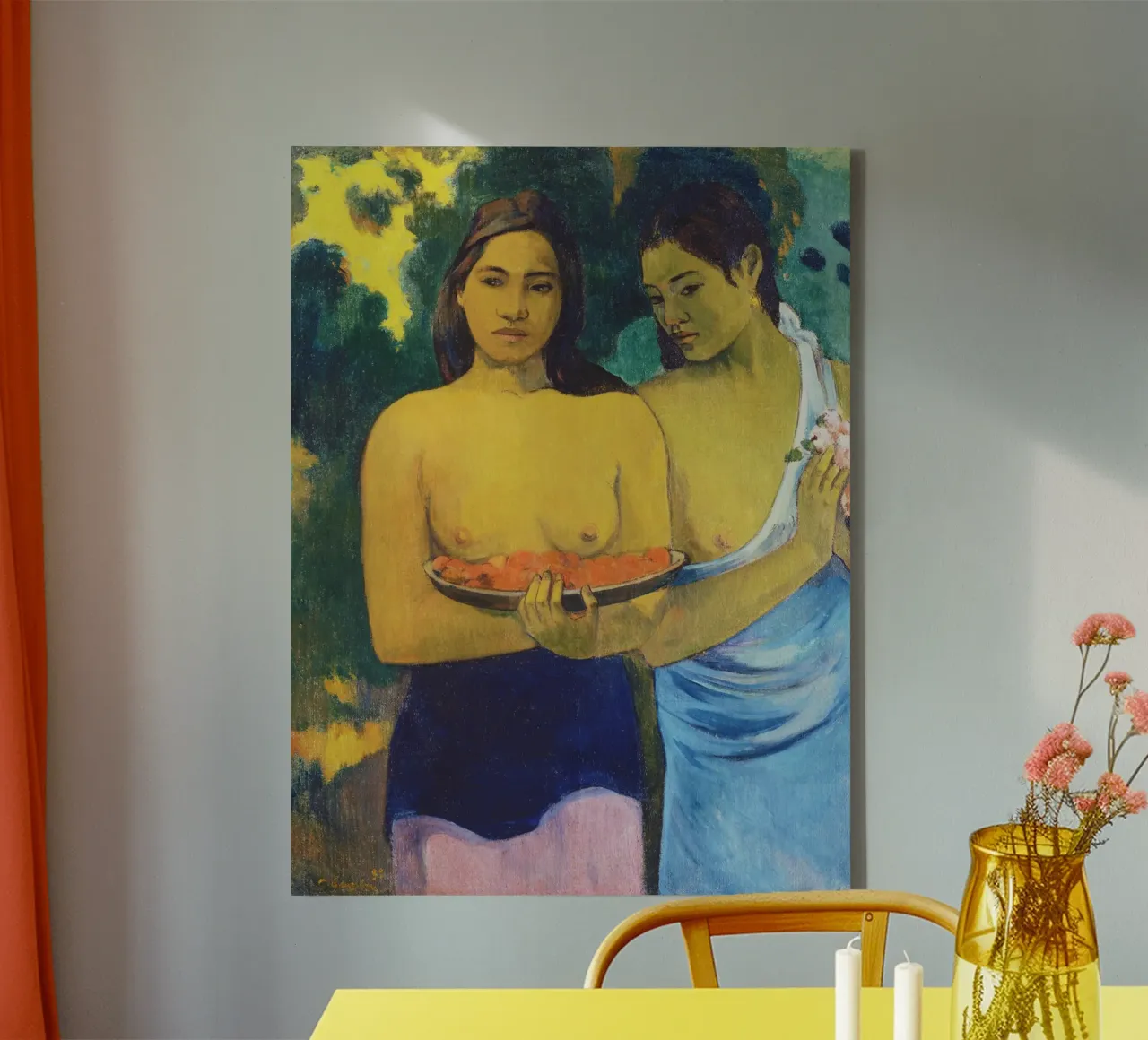 Due donne tahitiane (1899) - Paul Gauguin tela con Cornice a cassetta da Venus Art