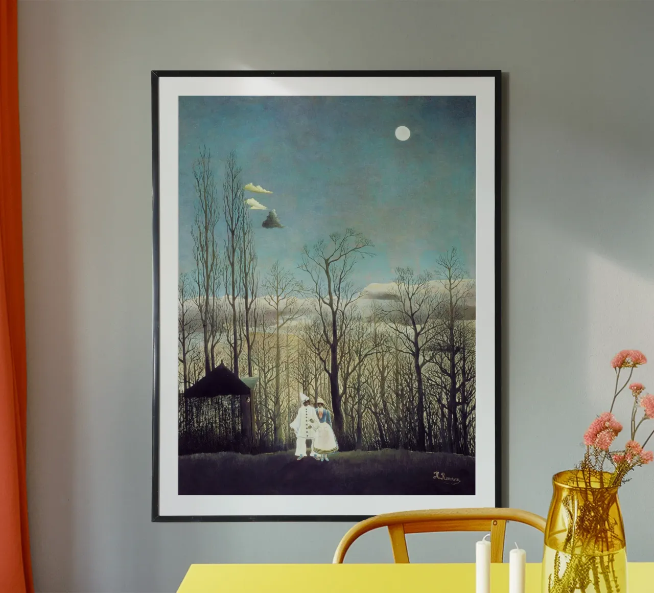 Sera di carnevale (1886) - di Henri Rousseau poster con telaio in alluminio da Venus Art