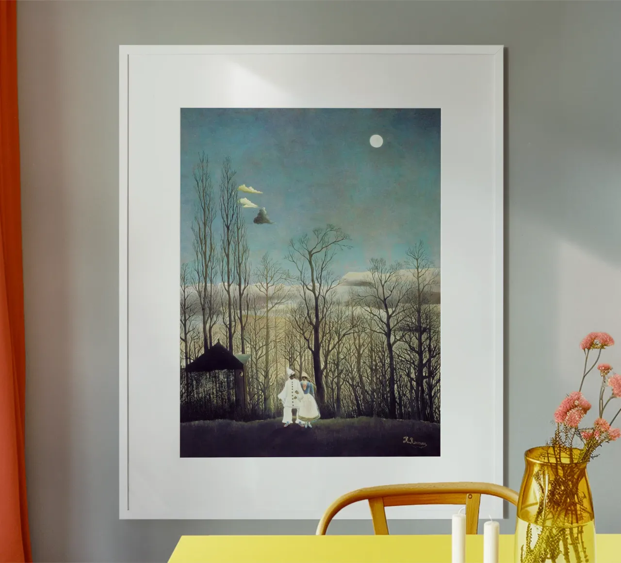 Sera di carnevale (1886) - di Henri Rousseau poster con telaio in alluminio da Venus Art