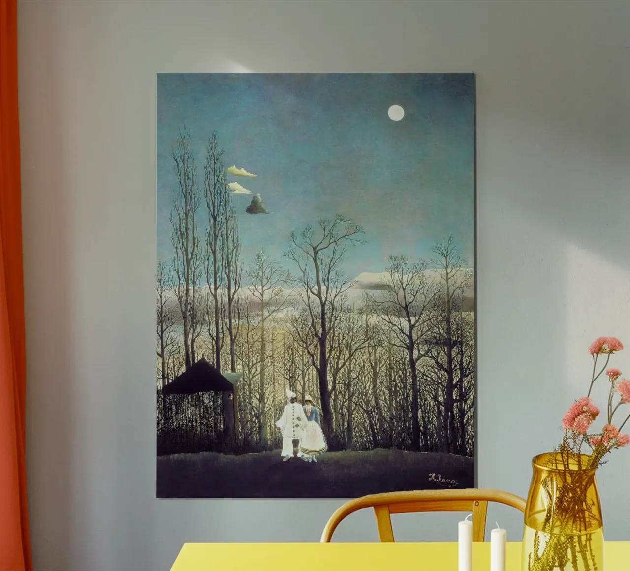 Sera di carnevale (1886) - di Henri Rousseau poster con telaio in alluminio da Venus Art