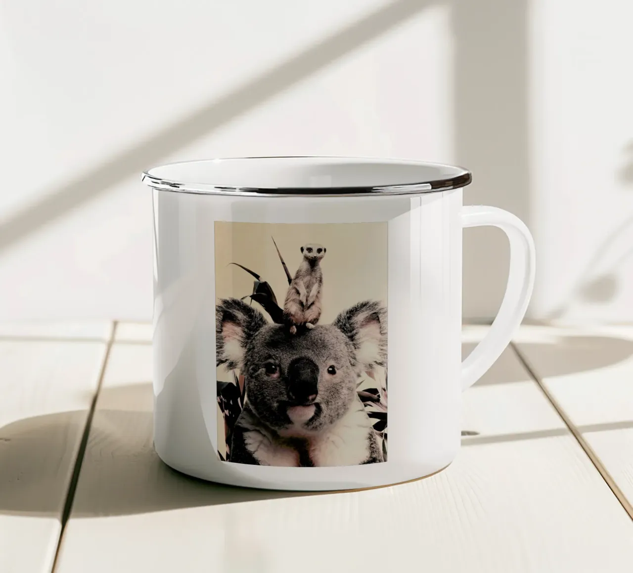 Koala Meerkat Dreamteam tazza in smalto da Wouter Rikken