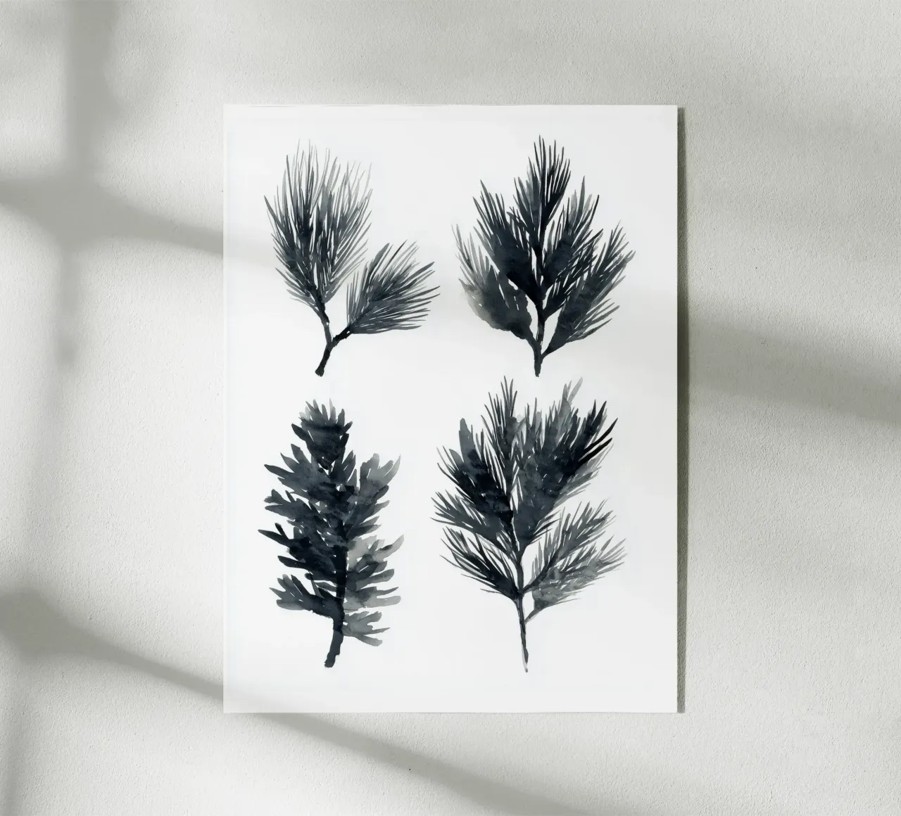 Inkt Pine Kwartet acryl van Louise Wilder Studio