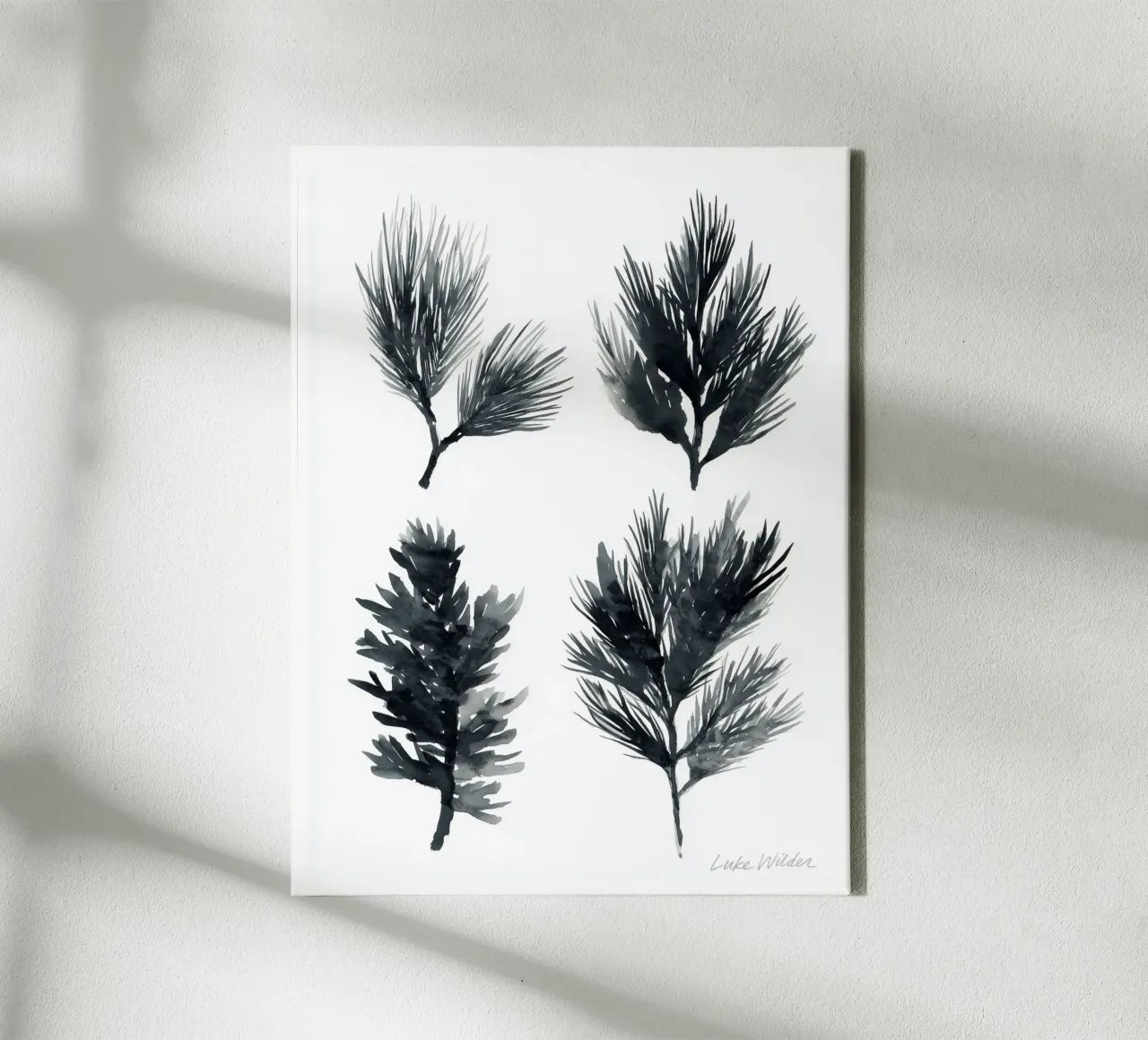 Ink Pine Quartet tela con Cornice a cassetta da Luke Wilder Studio