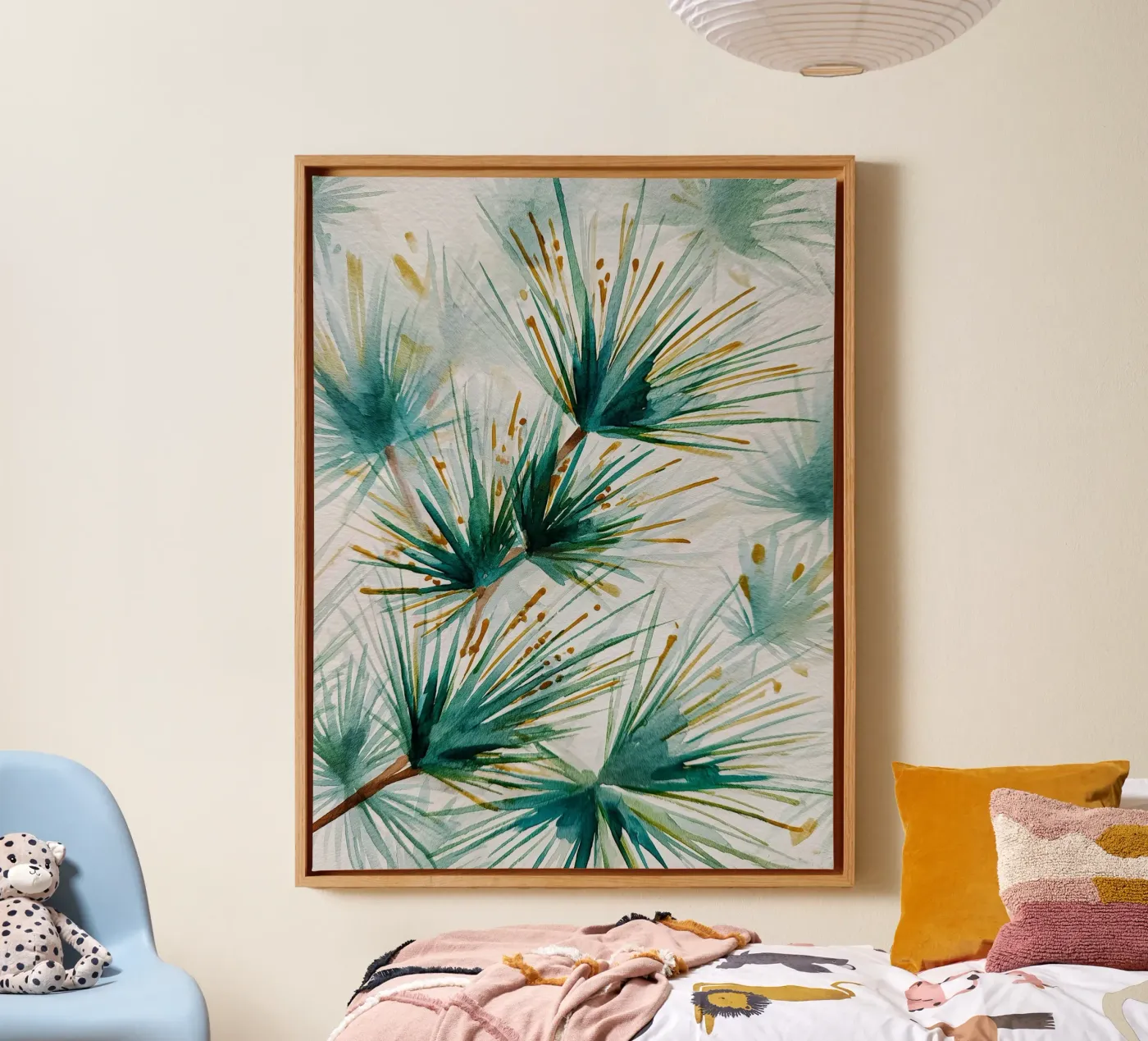 Stralend grenen canvas van Louise Wilder Studio