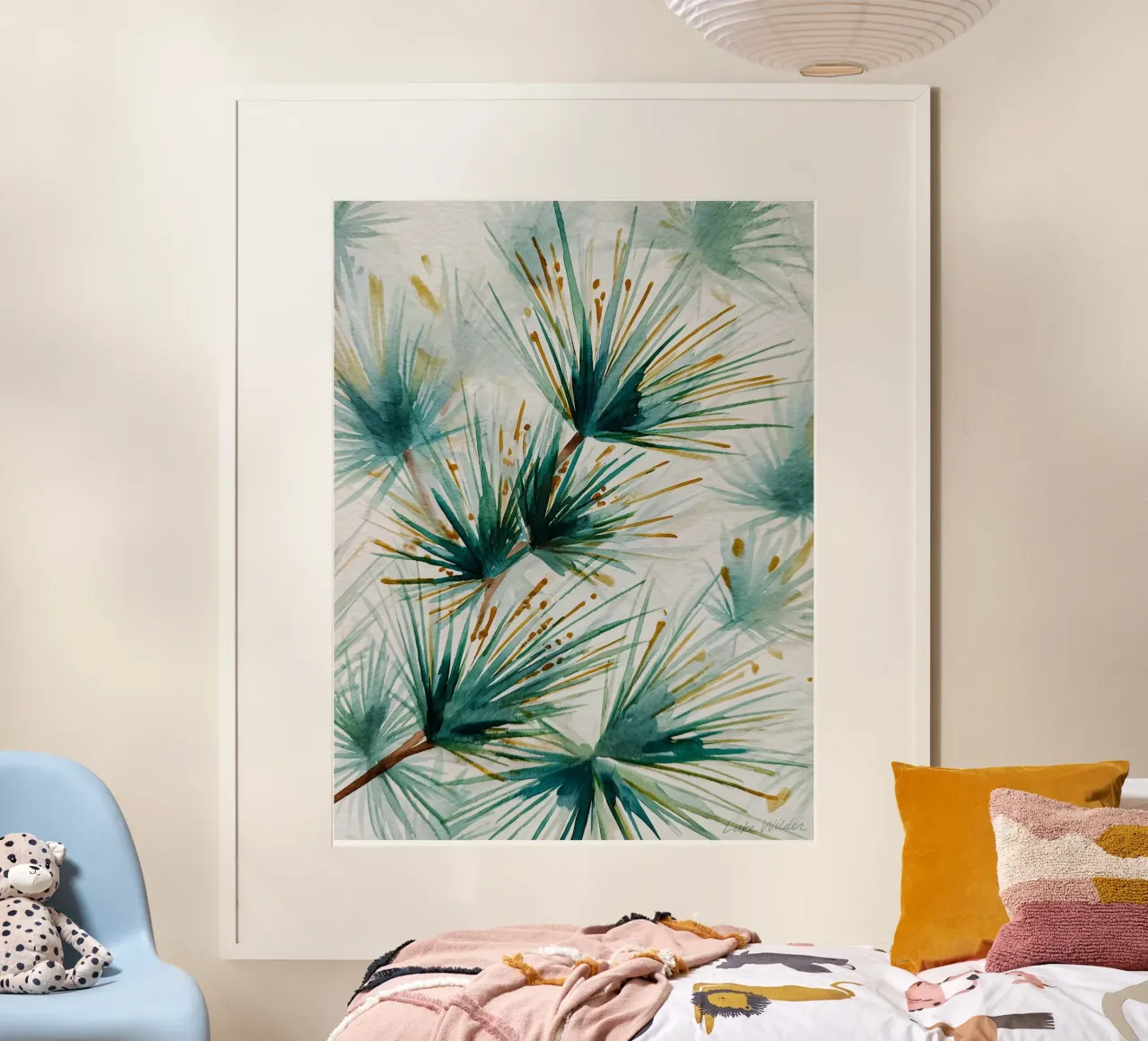 Pino radiante poster con telaio in legno da Luke Wilder Studio