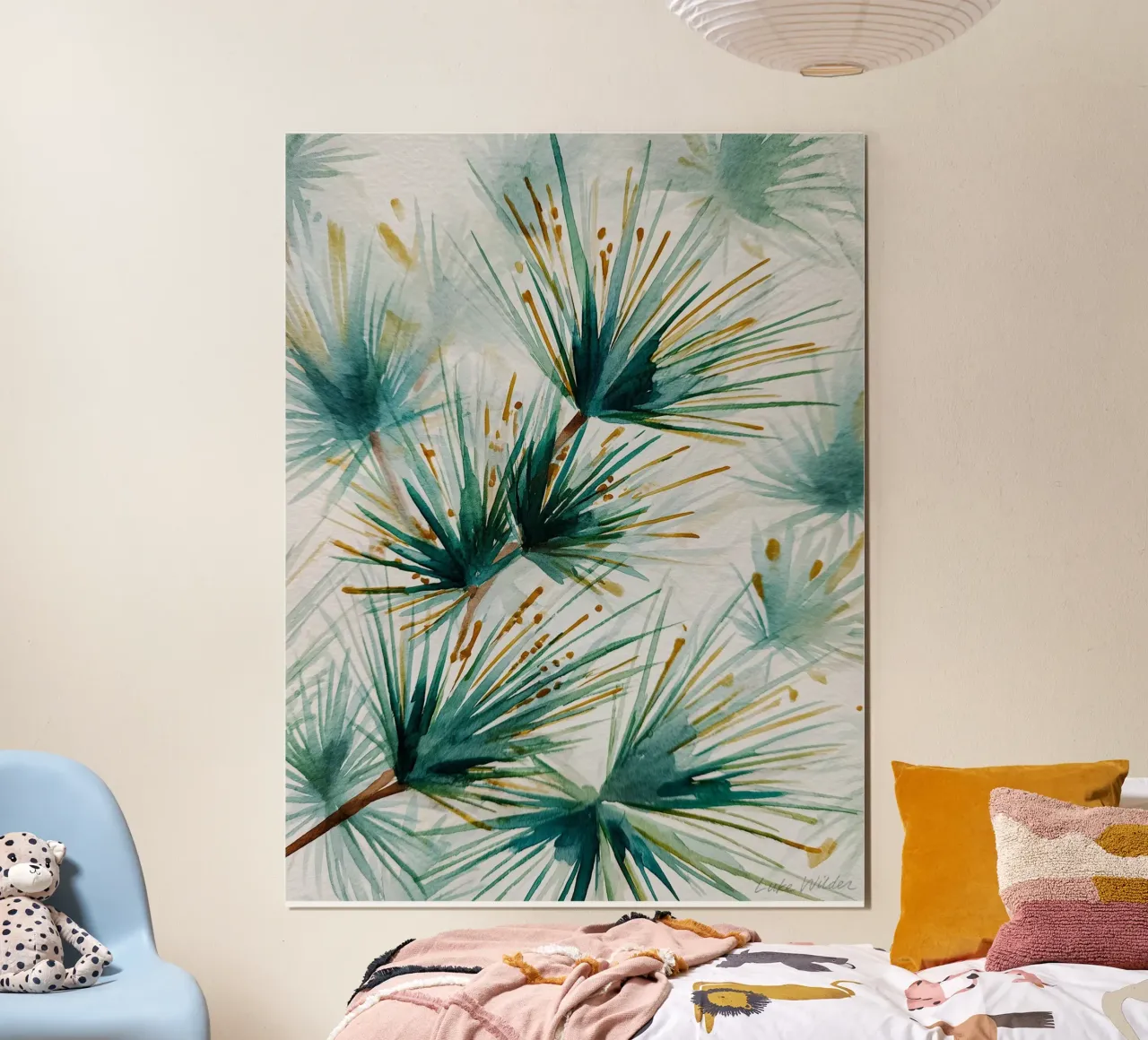 Pino radiante poster con telaio in legno da Luke Wilder Studio