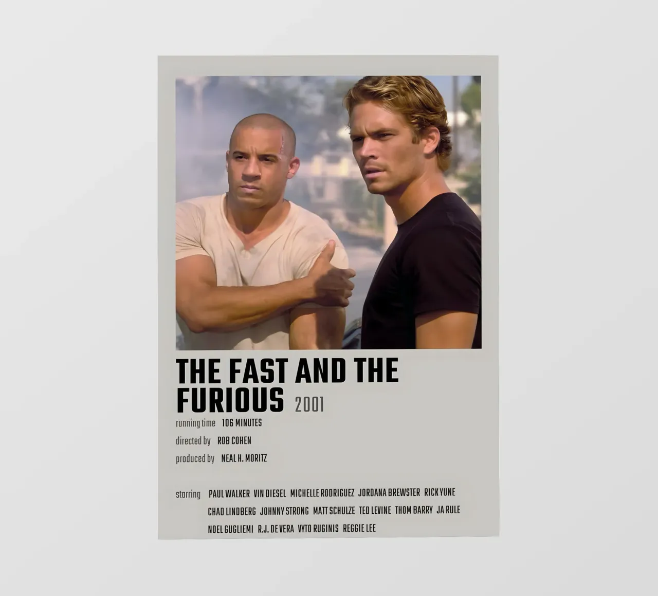 THE FAST AND THE FURIOUS 2001 pellicola backlit da MVFminimalist