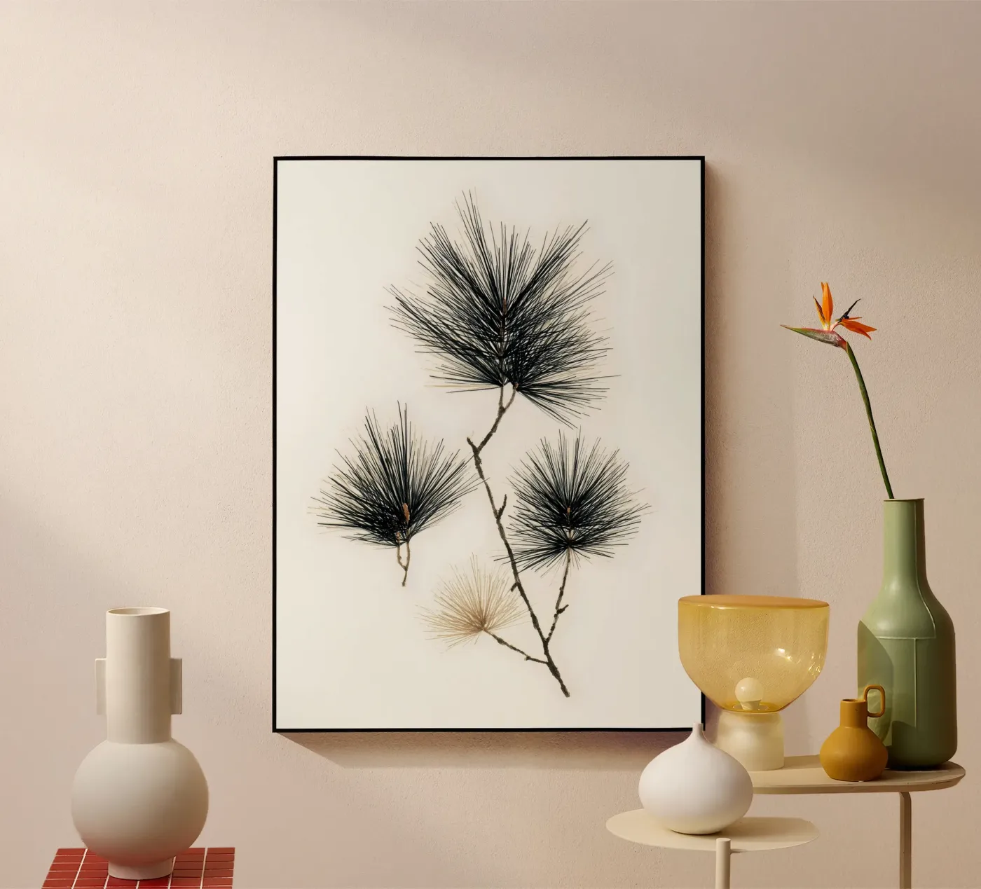 Pine Linework acrylic glass by Louise Wilder Studio