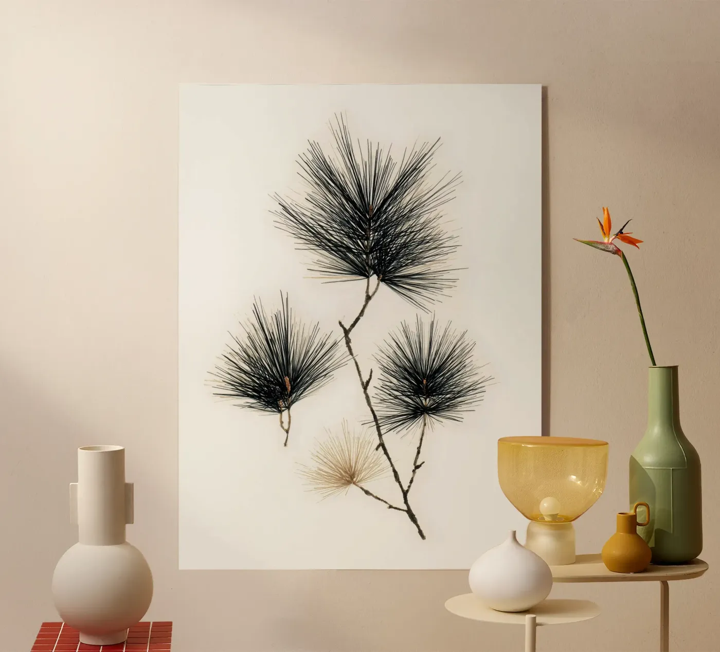 Pine Linework acrylic glass by Louise Wilder Studio