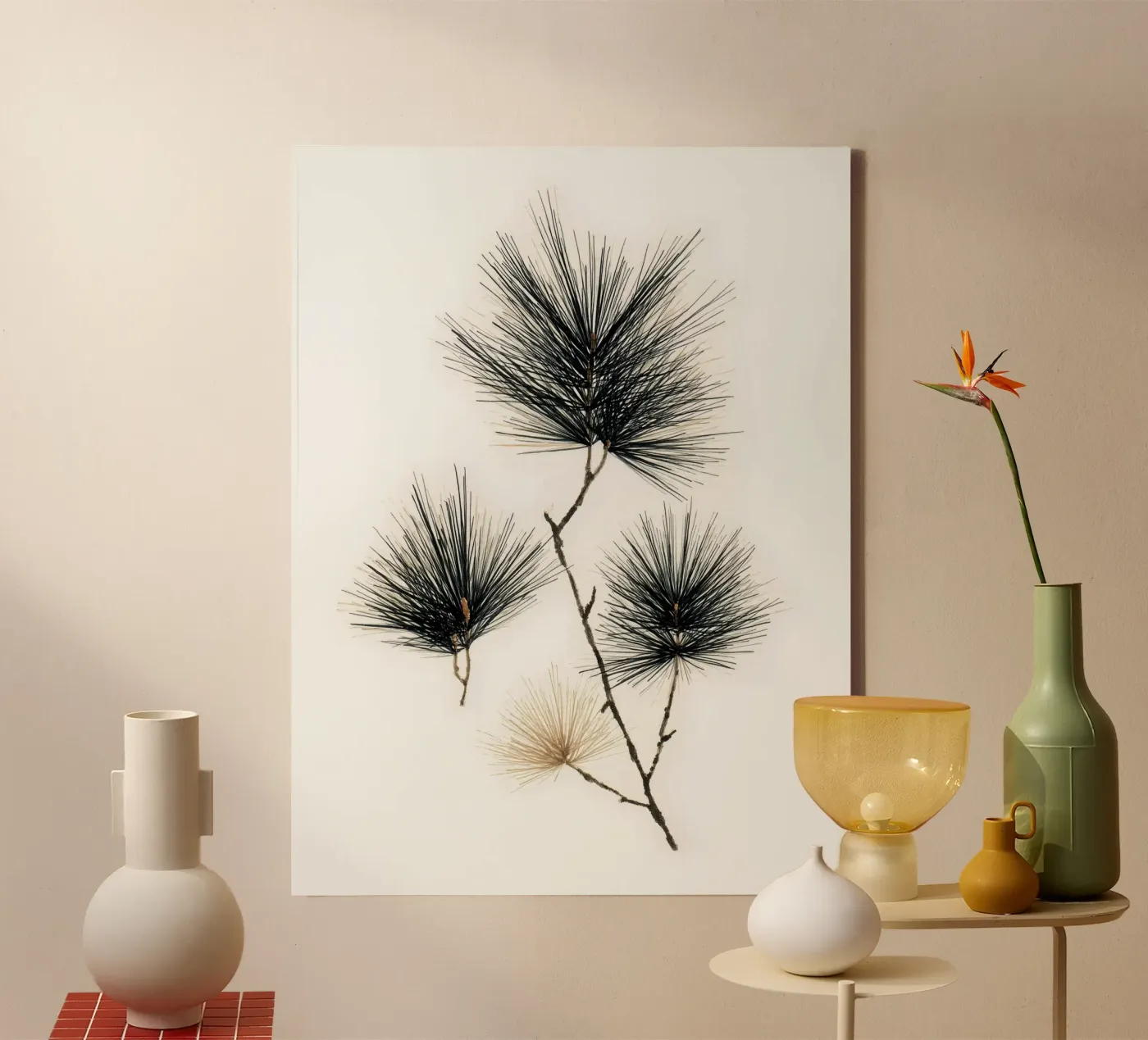 Pine Linework canvas by Louise Wilder Studio