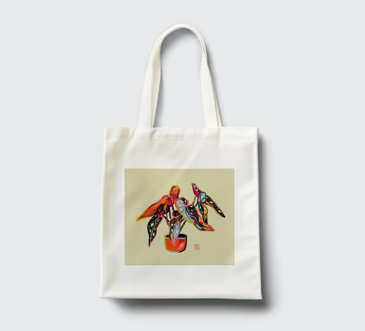 Colourful Begonia borsa in juta da Sandra Poliakov