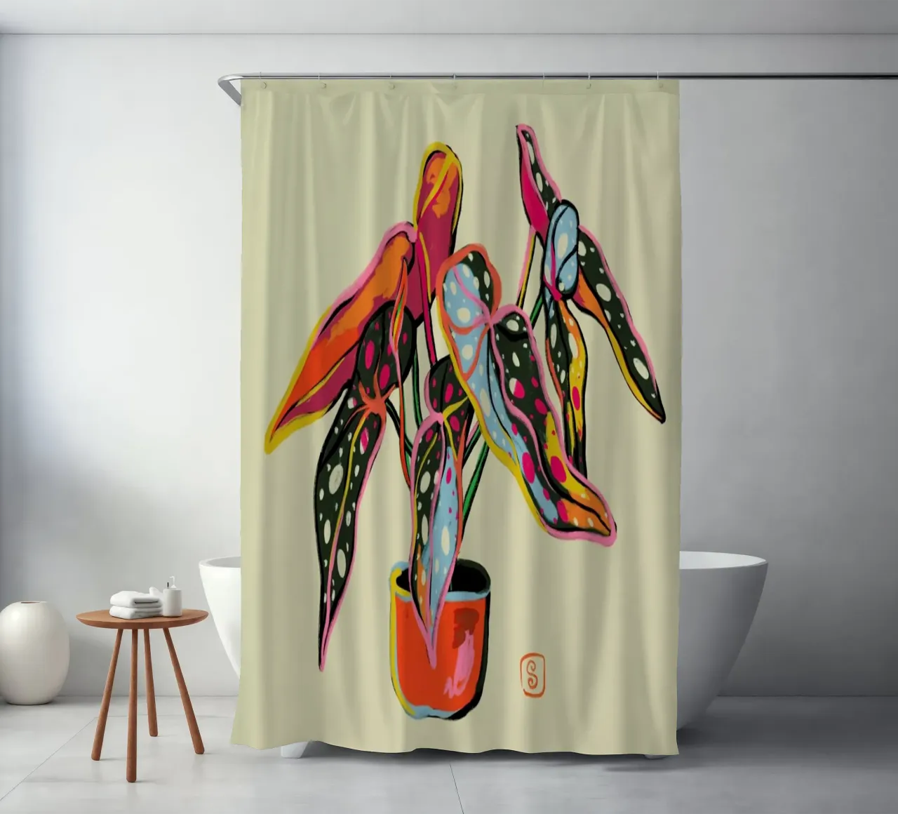 Colourful Begonia tenda da doccia da Sandra Poliakov