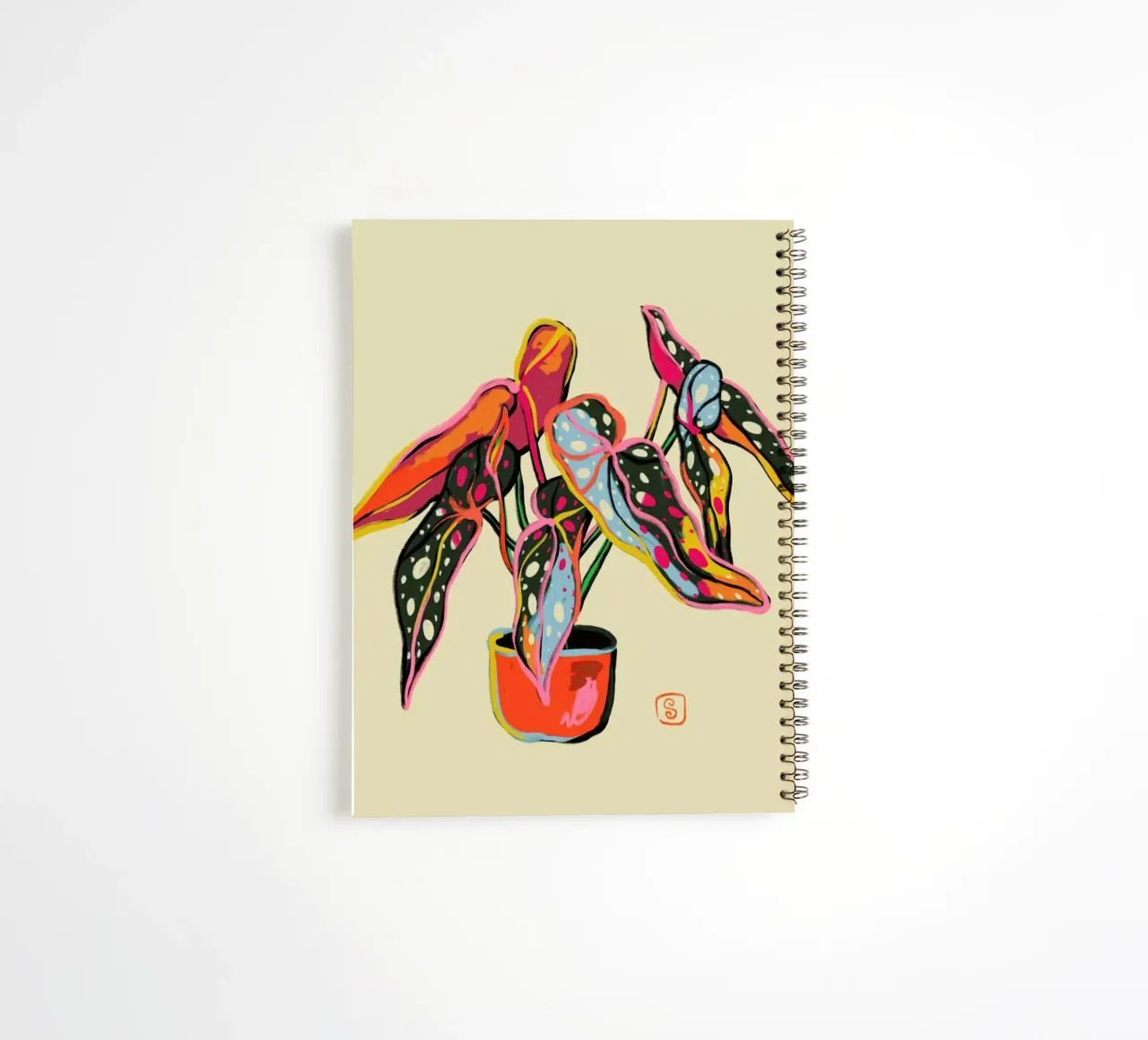 Colourful Begonia spiral notebook by Sandra Poliakov