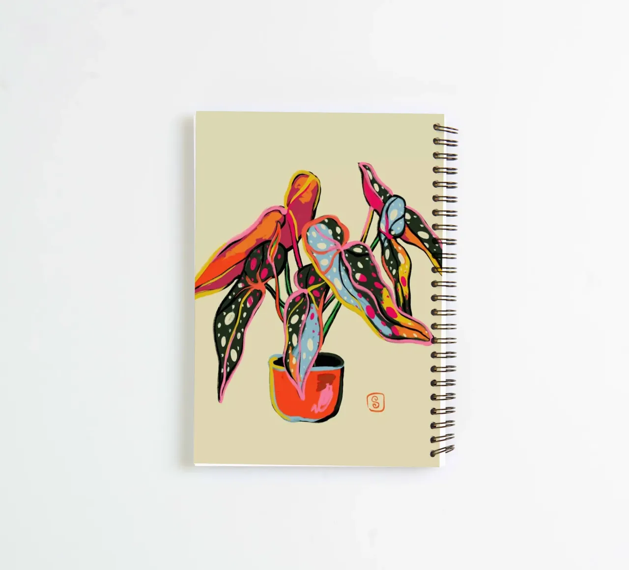 Colourful Begonia spiral notebook by Sandra Poliakov