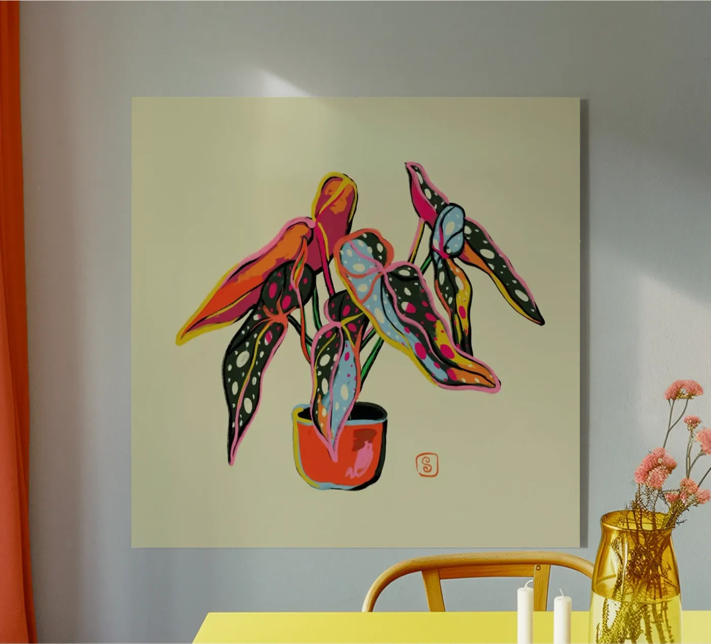 Colourful Begonia plexiglass da Sandra Poliakov