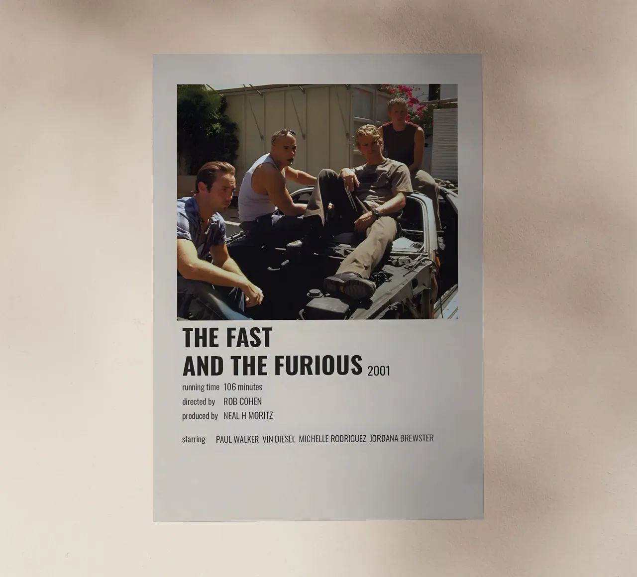 THE FAST AND THE FURIOUS 2001 pellicola backlit da MVFminimalist
