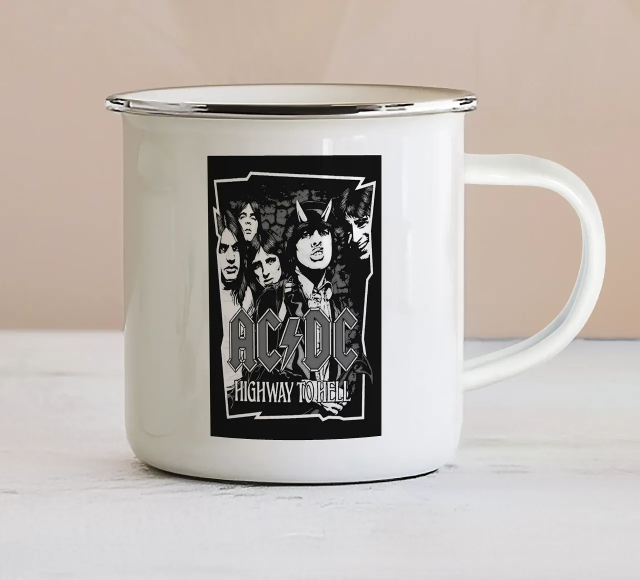 ac/dc band kunst emaille mok van vanhesling