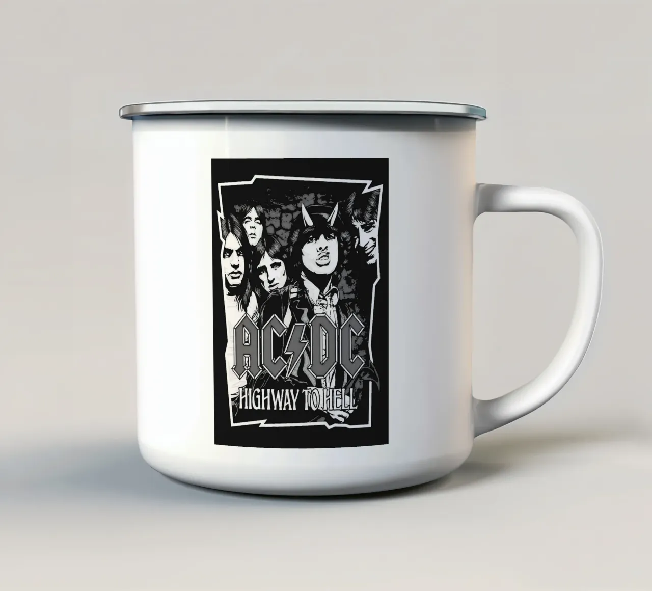 ac/dc band kunst emaille mok van vanhesling